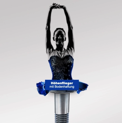 eine Ballerina auf einem Bolzen ("Hülsenflieger mit Tanzbegabung")