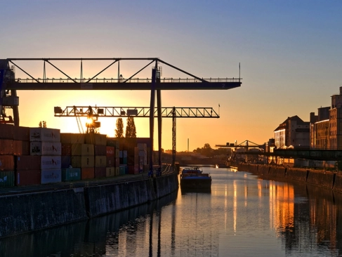 Osthafen Stimmung Sonnenuntergang